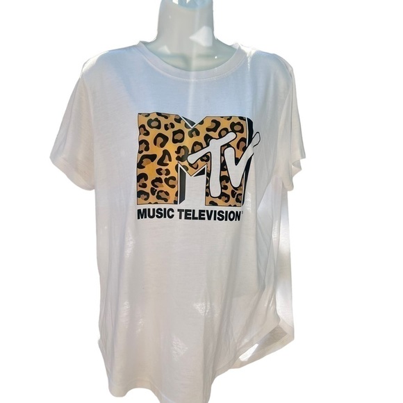 MTV Logo Graphic Short Sleeve T Shirt Top Size XL - Picture 1 of 4